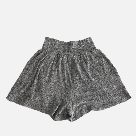 Aritzia Wilfred Free Sweat Shorts Heathered Gray Comfort Smocked Waist Small - Picture 2 of 8
